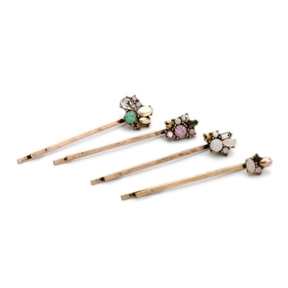 LiveChicStyle Accessories - Vintage CZ Bobby Pins, Regal Hair Clips